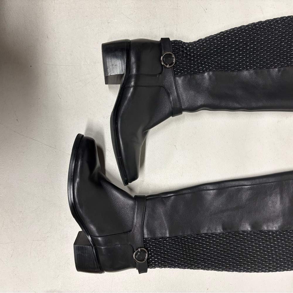 VANELi Valyn Women's Riding Boot Leather Textured Back Detailing Buckle Size 7.5